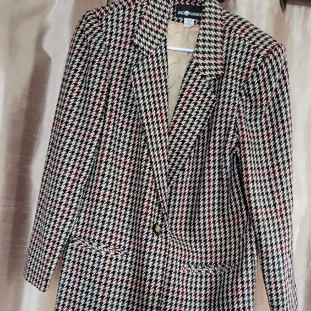 Sigrid Olsen Women's Houndstooth Jacket - Black and White